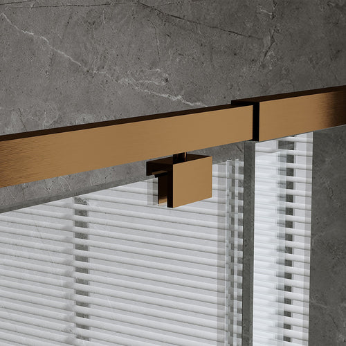 Semi-Frameless Shower Screen – Dust Brown, Front: (82~90)x195cm, Side: (98~101)x195cm