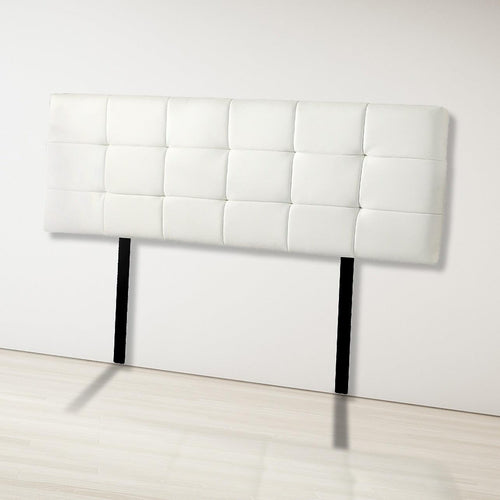 King PU Leather Bed Deluxe Headboard Bedhead - White