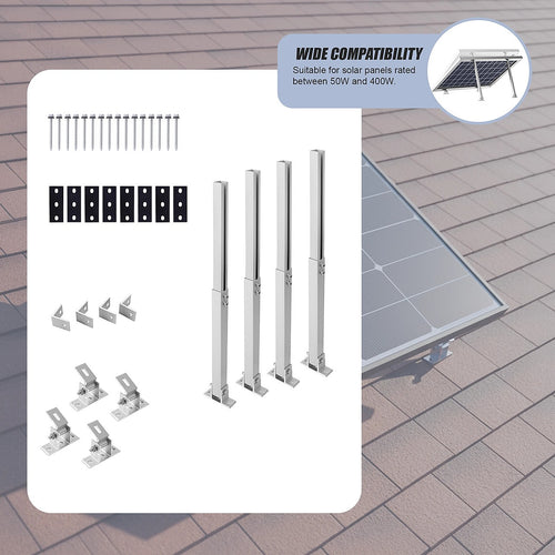 2 Set Adjustable Solar Panel Tilt Mount Brackets – Heavy Duty Frame