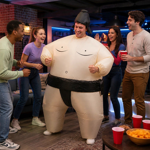 Inflatable Sumo Costume Adult Fan Operated Fancy Dress Party Suit