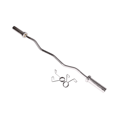 120cm Chrome Olympic EZ Curl Bar – Weightlifting Barbell for Home Gym & Bodybuilding