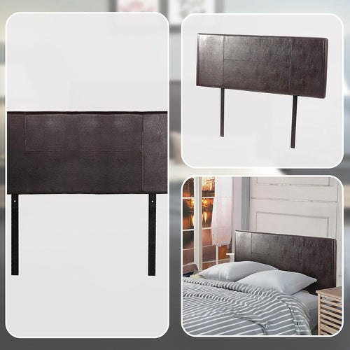 Double Brown PU Leather Bed Headboard Bedhead