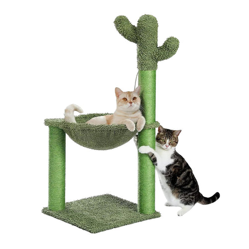 Cactus Cat Tree with Hammock and Sisal Scratching Posts
