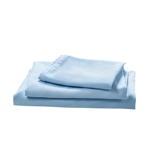 Queen 4 Piece Microfiber Sheet Set Deep Pocket Light Blue