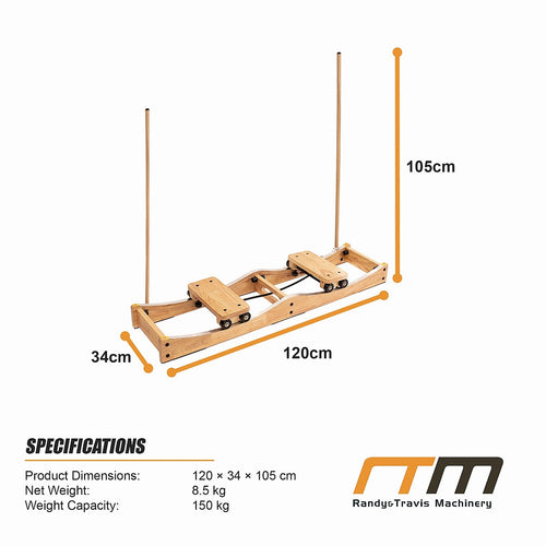 Home Ski Machine with Handrails – Rubber Wood Fitness Trainer