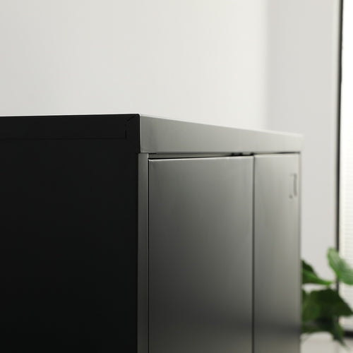 Two-Door Metal Locker - Black without Legs