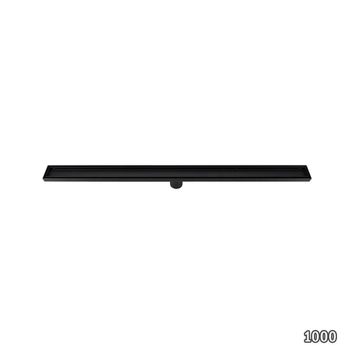 100cm Tile Insert Black Grate Drain w/Centre outlet Floor Waste 