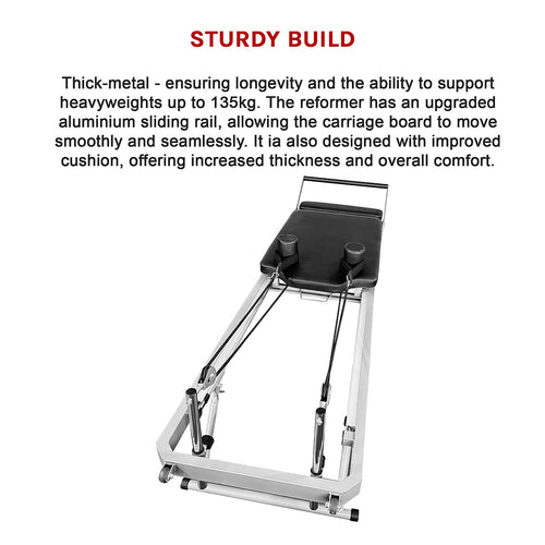 Foldable Pilates Reformer Machine – Home Reformer Pilates with Aluminium Rail