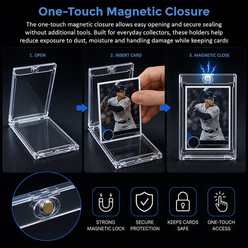 50 Pack 35PT Magnetic Card Holder One Touch Case