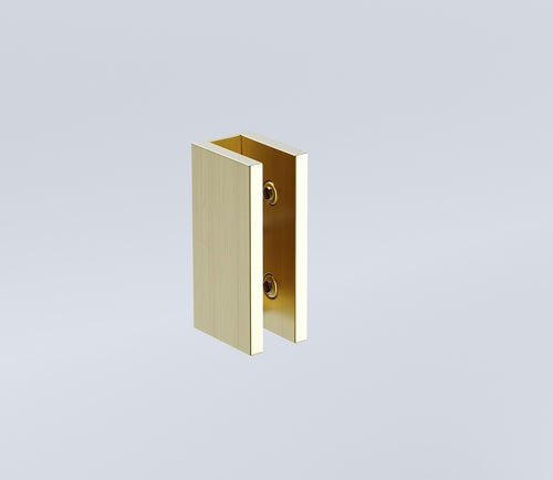 110cm Frameless Wall-to-Wall Shower Screen with Gold Brackets & Brass Hinges – U-Brackets and Floor U-Bracket
