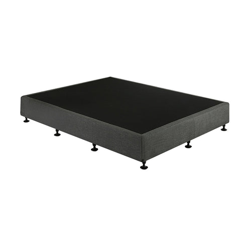 Queen Slatted Ensemble Bed Base - Graphite Linen Breathable Cover