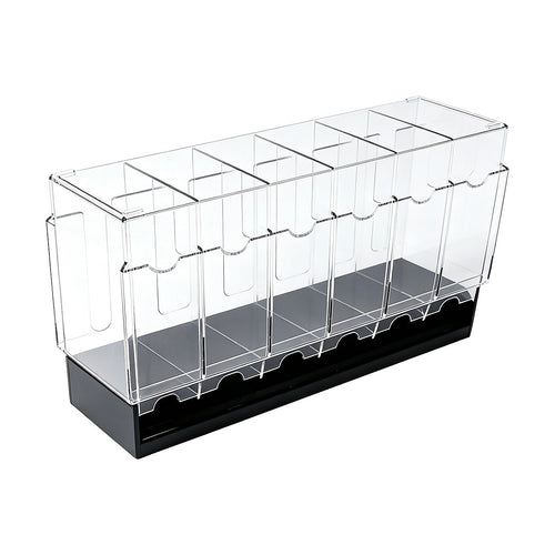 6 Slot Booster Pack Dispenser Acrylic Stackable Black Base