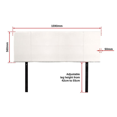 Queen White PU Leather Bed Headboard Bedhead