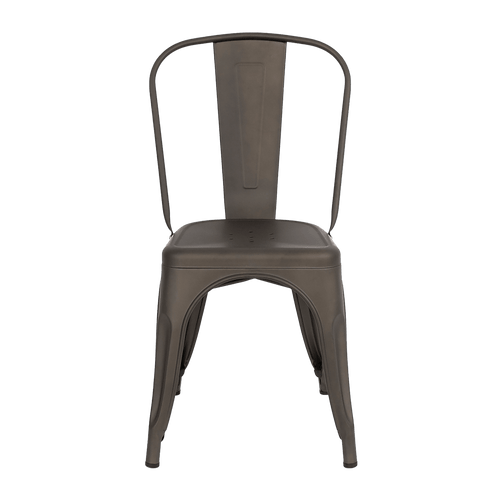 4x Kitchen Dining Chairs Stackable Vintage Metal Chair Backrest Side Chair