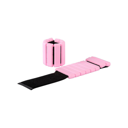 2-Piece Ankle & Wrist Weights – 1kg Pair Adjustable Workout Bangles (Pink)