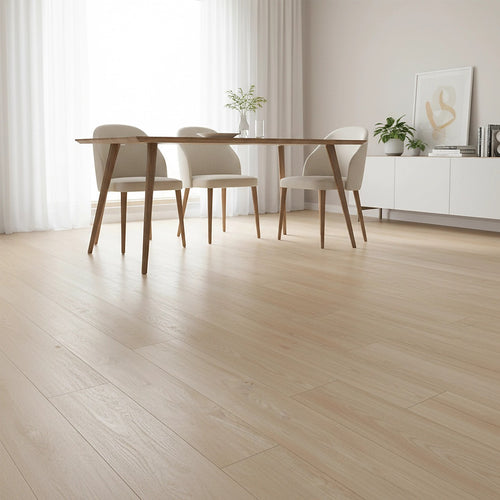 Vinyl Floor Tiles Wood Grain Light Walnut Look  – 16 Pack Peel & Stick Flooring