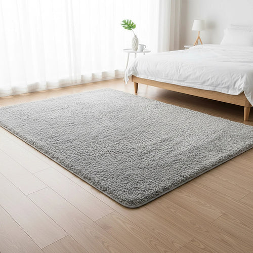 230x200cm Large Shaggy Floor Rug Area Carpet – Grey Soft Mat for Bedroom or Living Room Comfort