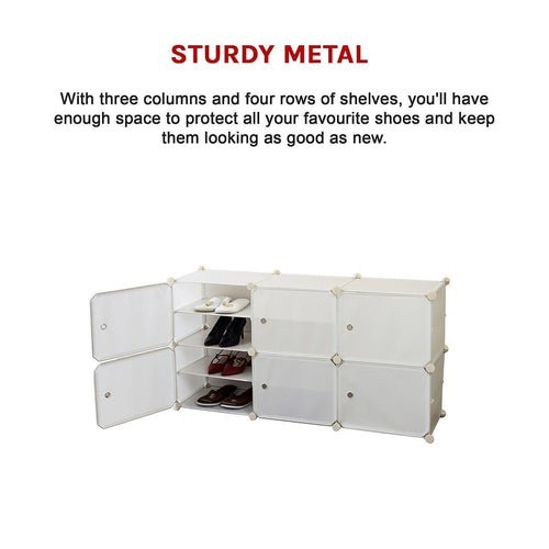 White Cube DIY Shoe Cabinet Rack Storage Portable Stackable Organiser Stand 