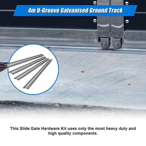 Sliding Gate Hardware Accessories Kit - 4m Track