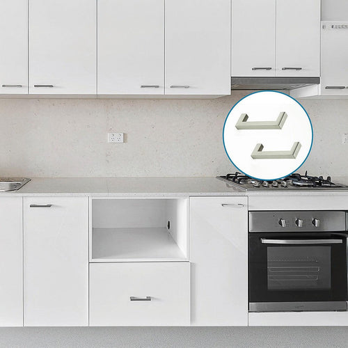 Brushed Nickel Stainless Steel Kitchen Cabinet Square Drawer Pull Door Handles 15-Pack 