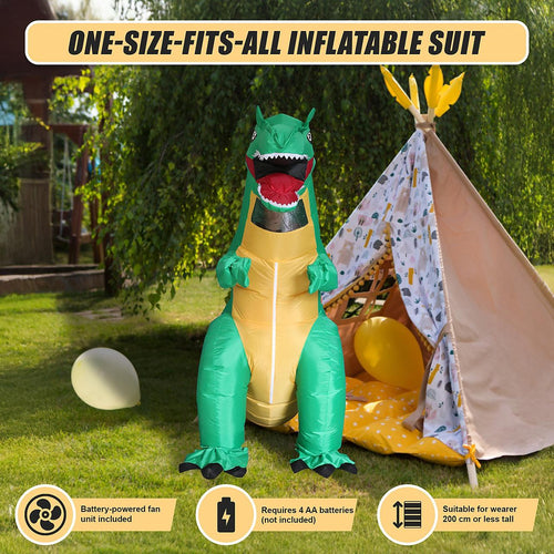 T-Rex Fancy Dress Inflatable Suit -Fan Operated Costume