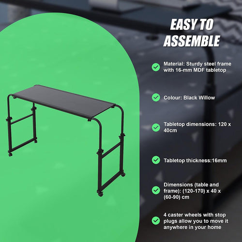 Overbed Table Work Laptop Desk with Wheels