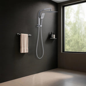 Wall Mounted Chrome Dual Shower Mixer – Rainfall & Handheld Massage Head