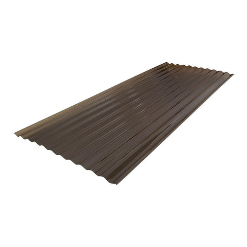 8mm PVC Corrugated Roofing Sheets Tinted Bronze UV Roof 836x2000mm Bulk 10 Pack