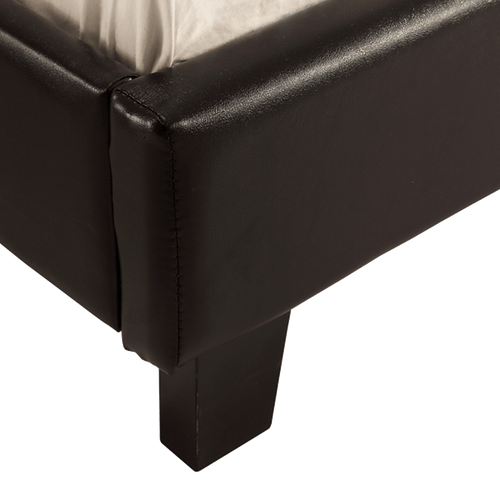 Single Bed Frame Black PU Leather