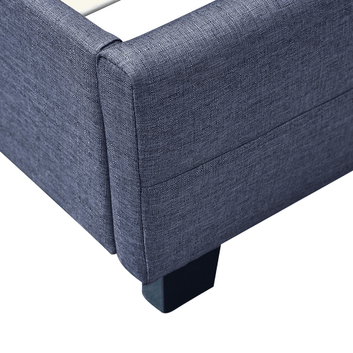 King Grey Linen Fabric Deluxe Bed Frame