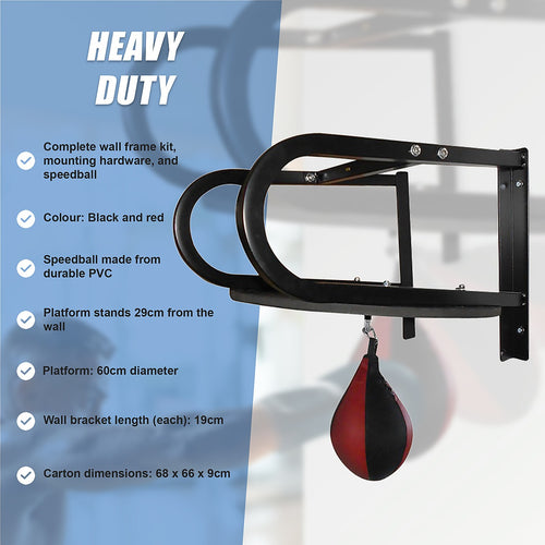 Speedball with Wall Frame – Boxing Punching Bag Training Set for Home Gym Workouts