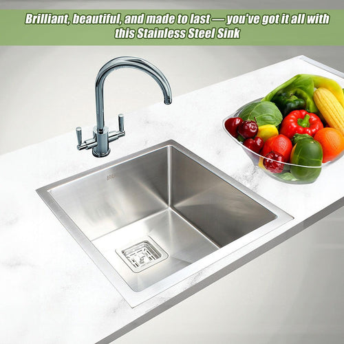 430x455mm Handmade 1.5mm Stainless Steel Sink with Square Waste