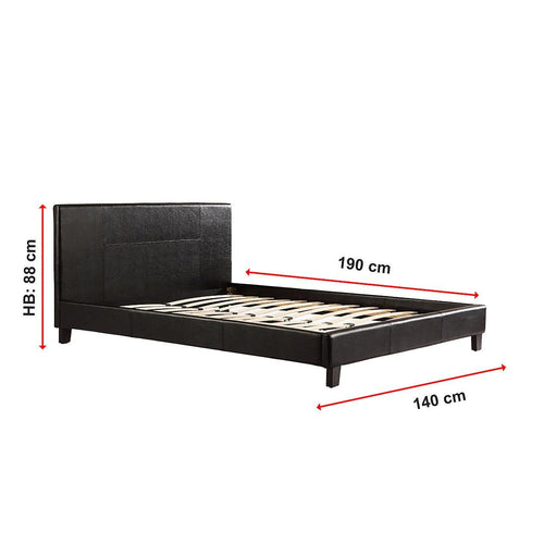 Double Bed Frame Black PU Leather