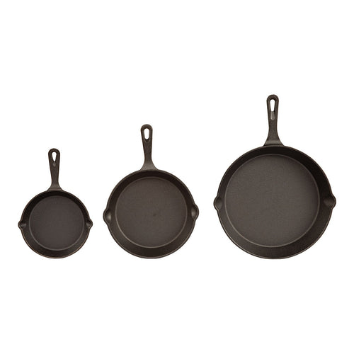 Chef Cast Iron Frying Pan Set – 3-Piece Skillet, Grill & Oven-Safe Cookware for Versatile Home Cooking