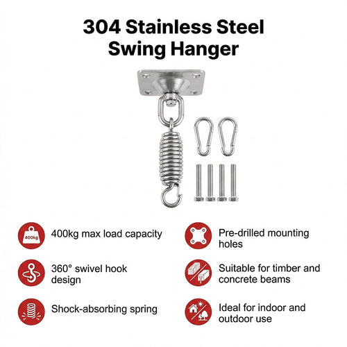 304 Stainless Steel Swing Hanger Heavy Duty 360° Swivel Hook Mount