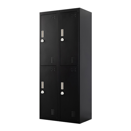 2x2 Door Black Metal Locker – Secure Storage with 3-Digit Combination Lock