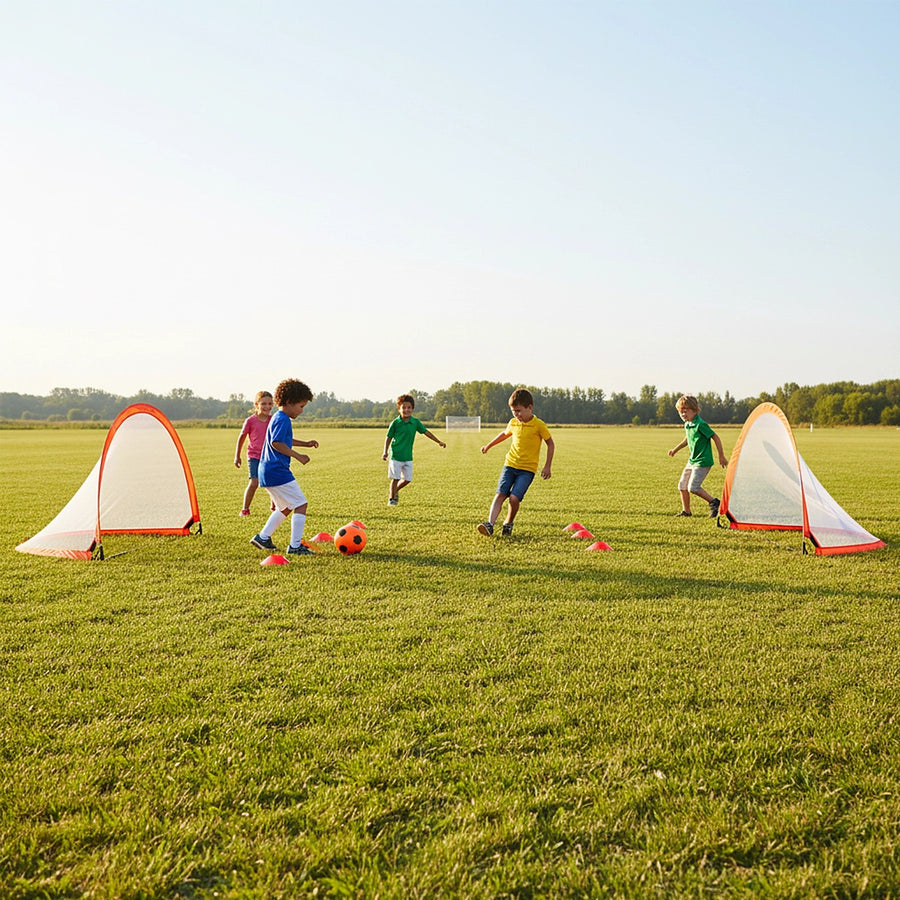 Portable Kids Soccer Goal Set with Cones and Carry Bag