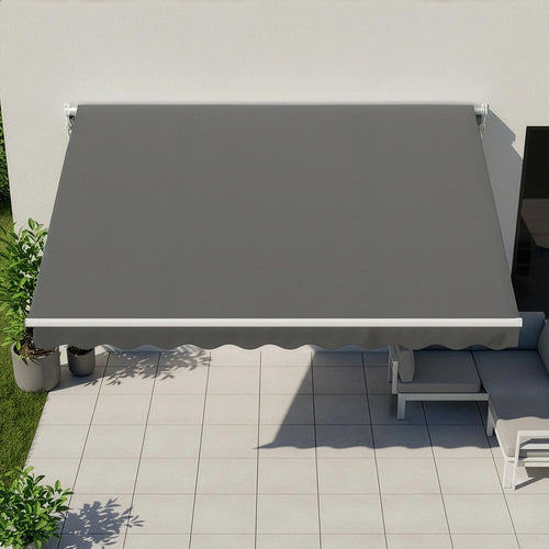 Outdoor Awning Grey - 4x2.5m Retractable Sunshade