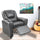 PU Leather Kids Recliner with Drink Holder - Black