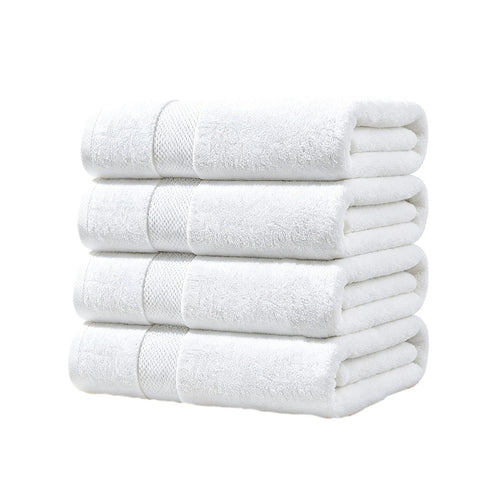 500 GSM Cotton Bath Towels 4 Pack White