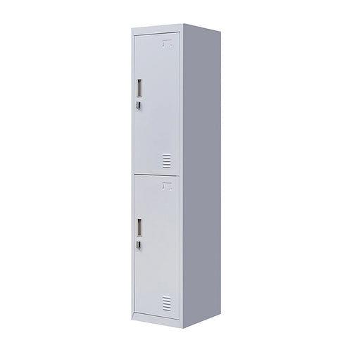 2-Door Metal Locker Cabinet in Grey – Padlock-operated