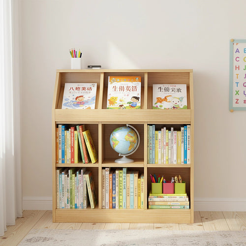 Slanted Top Bookcase Bookshelf Storage Cabinet for Classroom, Office or Home