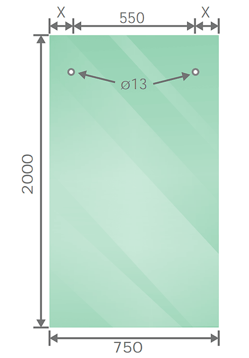 140cm Frameless Glass Sliding Shower Door with Nickel Rail and Hardware