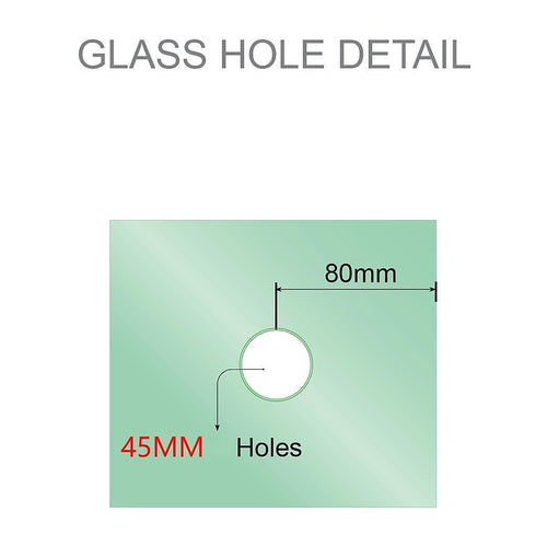 110x80cm Corner Frameless Shower Screen with Gold Channel and SS Hinges, Round Handle