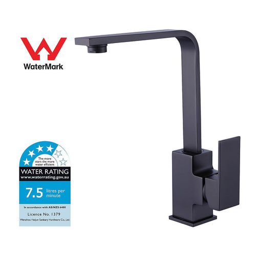 Kitchen Mixer Tap L-Neck Faucet Laundry Bathroom Sink in Black