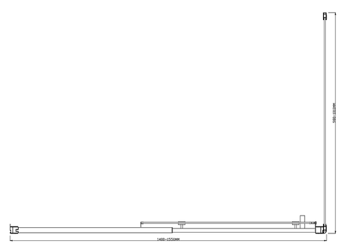Adjustable 1500x1010mm Single Door Sliding Glass Shower Screen with Shower Handle Style 2 - Chrome