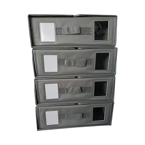 Foldable Fabric Storage Bins 4pc Set with Handles – Space-Saving Organisers for Bedroom & Laundry