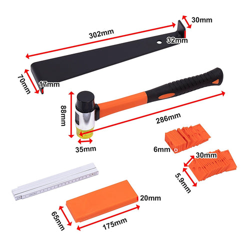 48Pc Laminate Wood Flooring Installation Kit Tapping Block Rubber Mallet