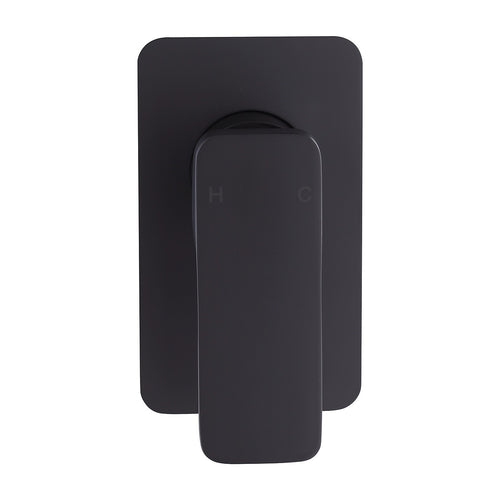 Single Square Shower Bath Mixer Tap Bathroom WATERMARK Approved - Black