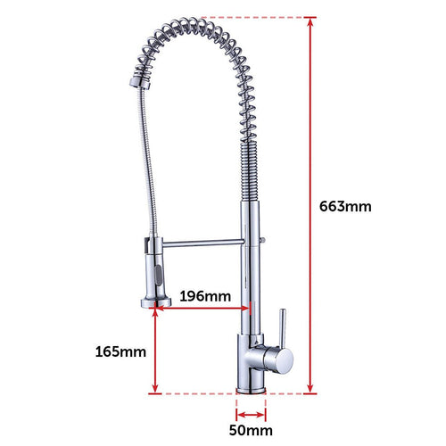Basin Mixer Pull-Out Kitchen Tap Faucet Laundry Sink in Chrome